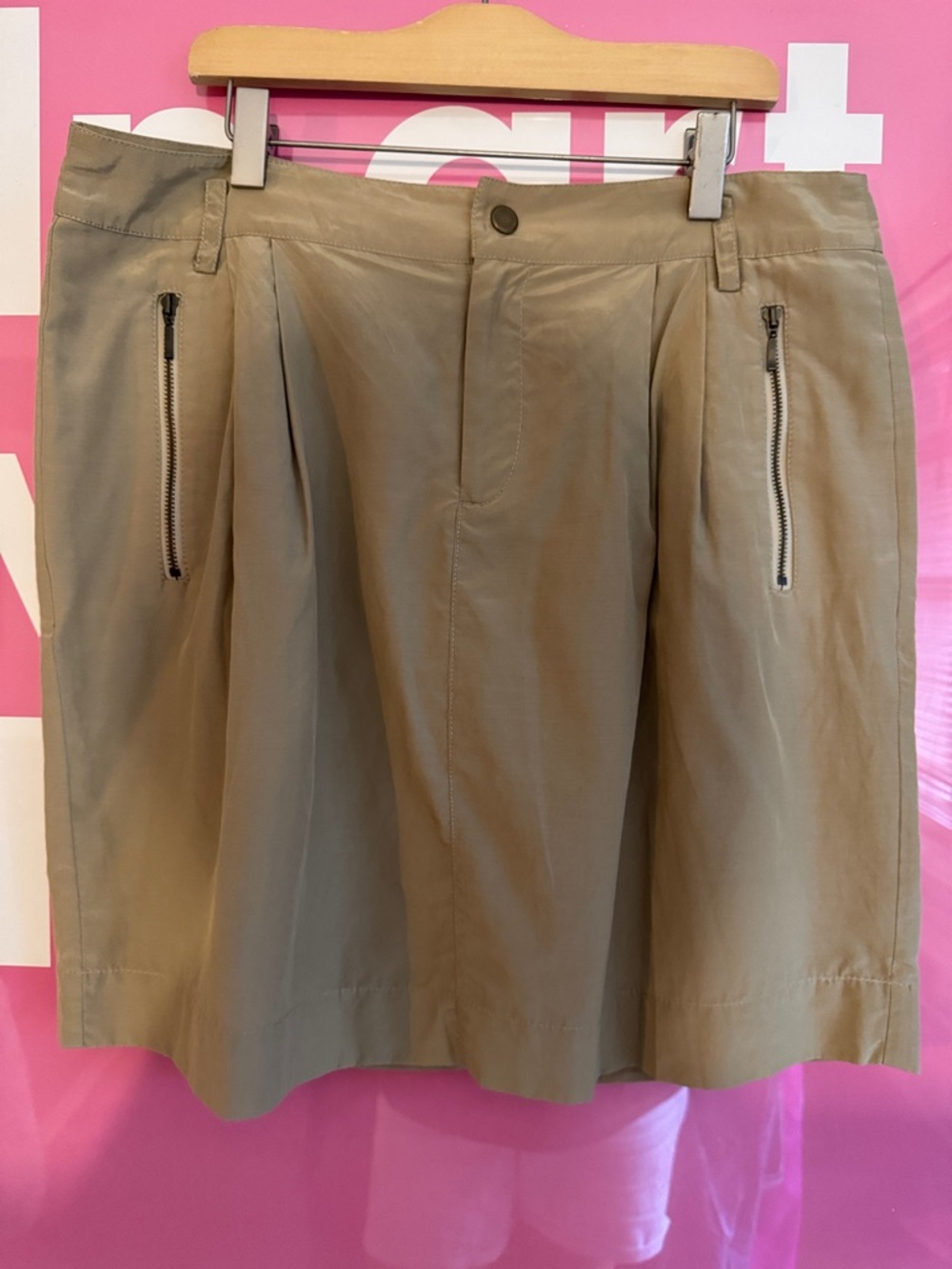 Banana Republic Khaki Mini Skirt with Zip Pockets